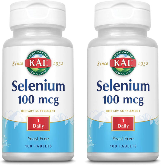 200 Tablets of KAL 100 Mcg Yeast Free Selenium | Pack of 2