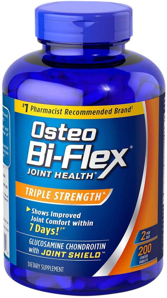 200 Tablets Osteo Bi Flex Triple Strength with Glucosamine - 3 Month Supply for Joint Strengthening and Mobility Support