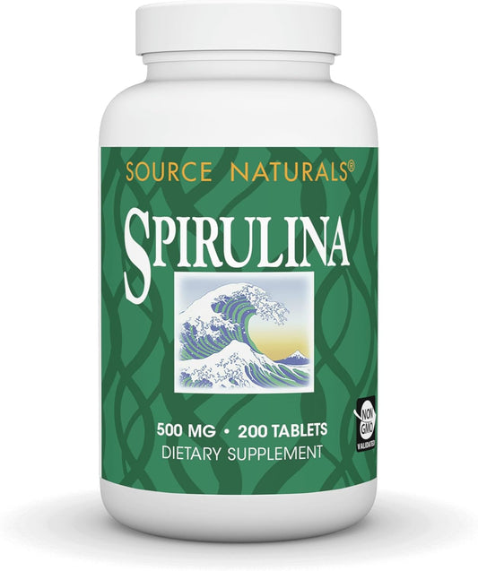200 Tablets Source Naturals Spirulina Supplement for Immune System Support