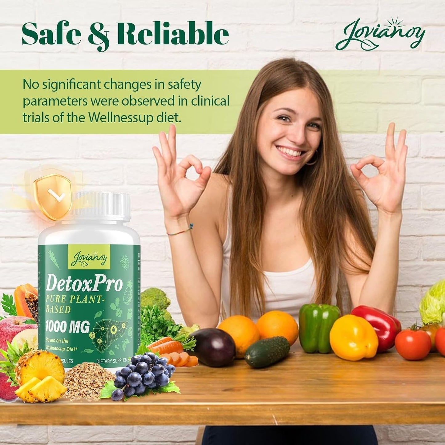 2000 MG Jovianoy Plant-Based Detox Cleanse for Liver, Gut & Colon - Fast-Acting Antioxidant & Digestive Support - Zeolite Detox Formula - 60 Capsules for Women & Men