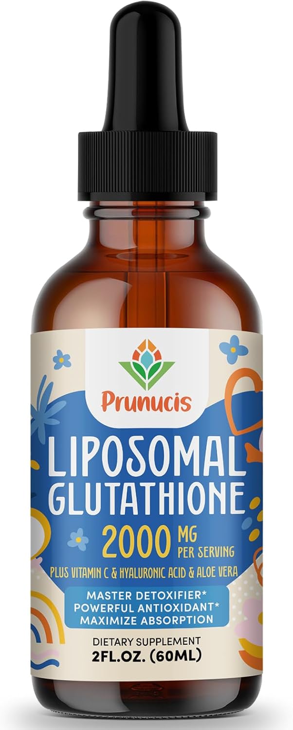 2000MG Liposomal Glutathione Liquid Supplement for Immune System Support, Aging Defense, and Detox - 2 FL.OZ, Non-GMO, Highly Absorbable Antioxidant Formula