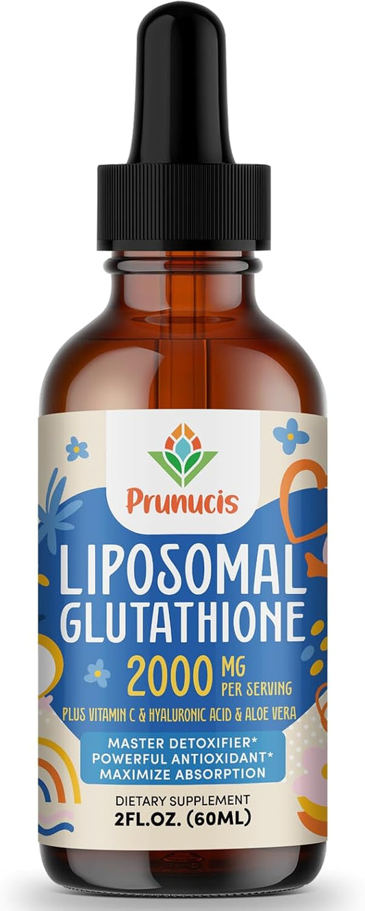 2000MG Liposomal Glutathione Liquid Supplement for Immune System Support, Aging Defense, and Detox - 2 FL.OZ, Non-GMO, Highly Absorbable Antioxidant Formula