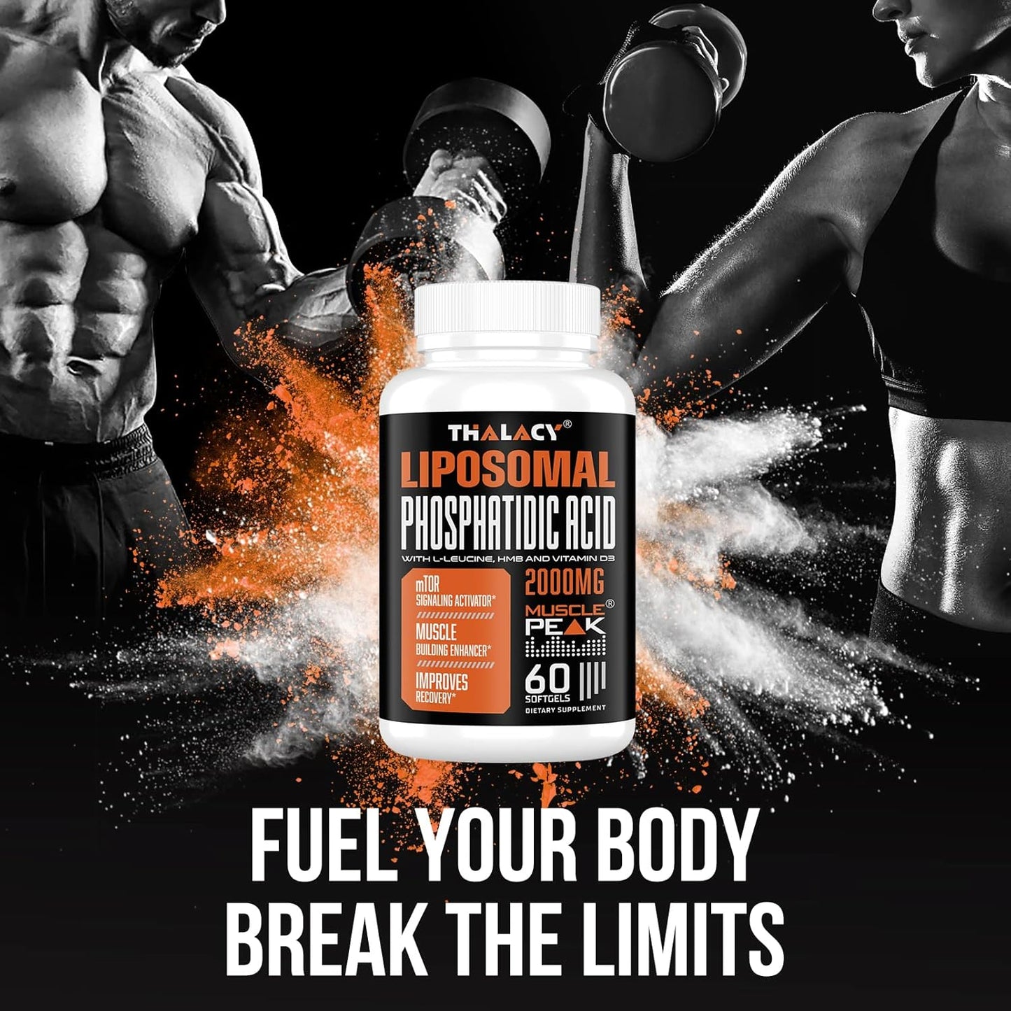 2000mg Liposomal Phosphatidic Acid Muscle Builder (PA) Supplement for Men & Women - High Absorption Muscle Gainer, mTOR Protein Synthesis Support, Lean Muscle & Strength - 4 Pack