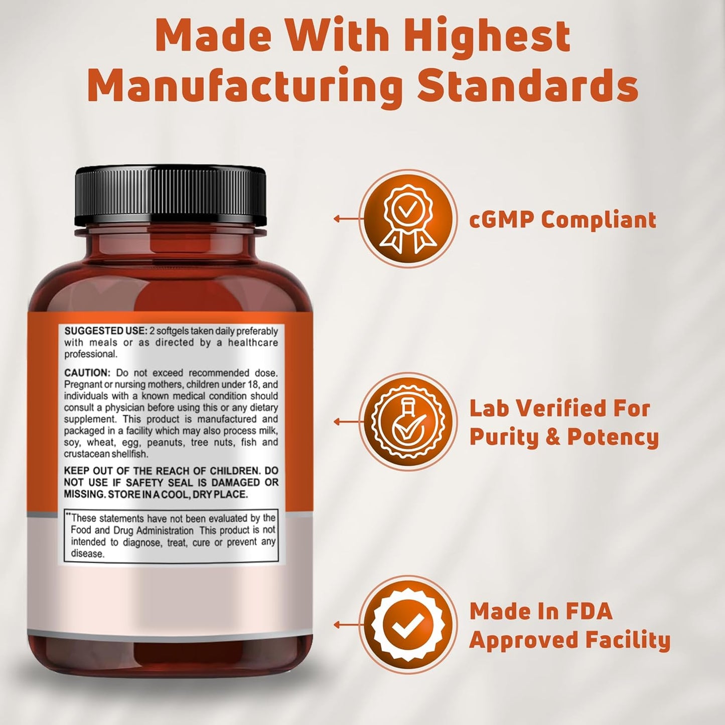 2000mg Omega 3 Fish Oil Supplements for Heart, Brain, Cardiovascular Support - Non-GMO, Gluten-Free, Keto - 60 Servings, 120 Softgels