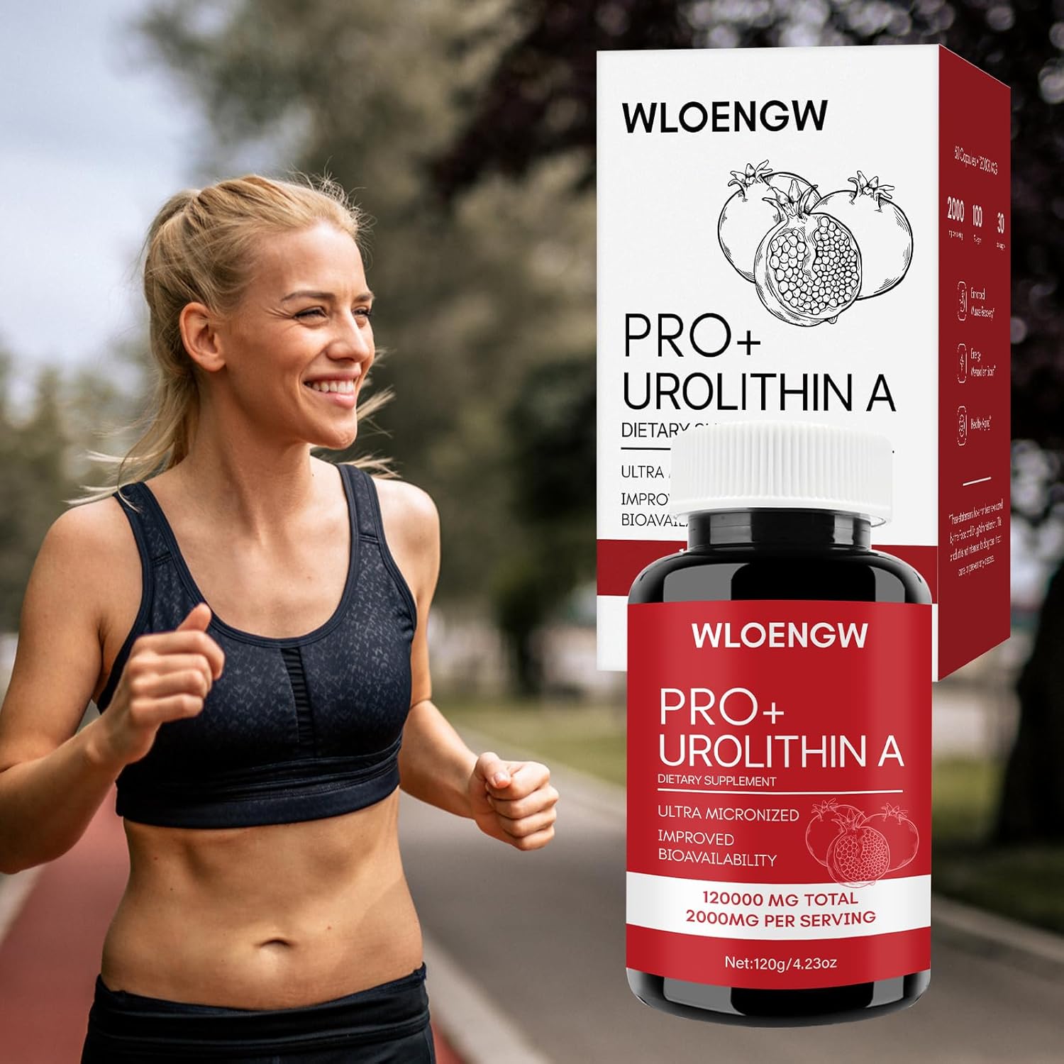 2000MG Urolithin A Supplement - 60 Count, Wloengw Newly - 1 Bottle