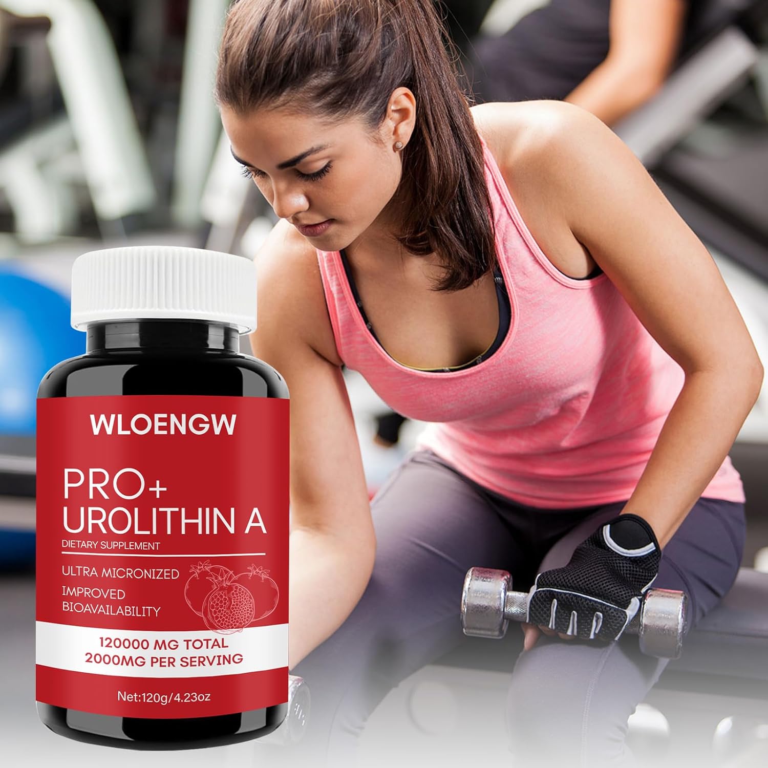 2000MG Urolithin A Supplement - 60 Count, Wloengw Newly - 1 Bottle