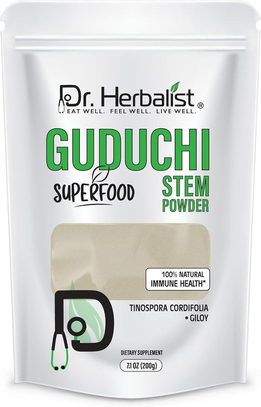 200g Dr. HERBALIST Guduchi Stem Powder - Tinospora Cordifolia for Detox & Immune Support