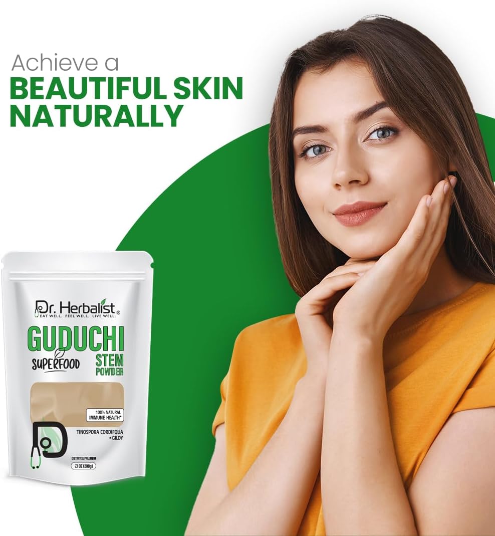 200g Dr. HERBALIST Guduchi Stem Powder - Tinospora Cordifolia for Detox & Immune Support