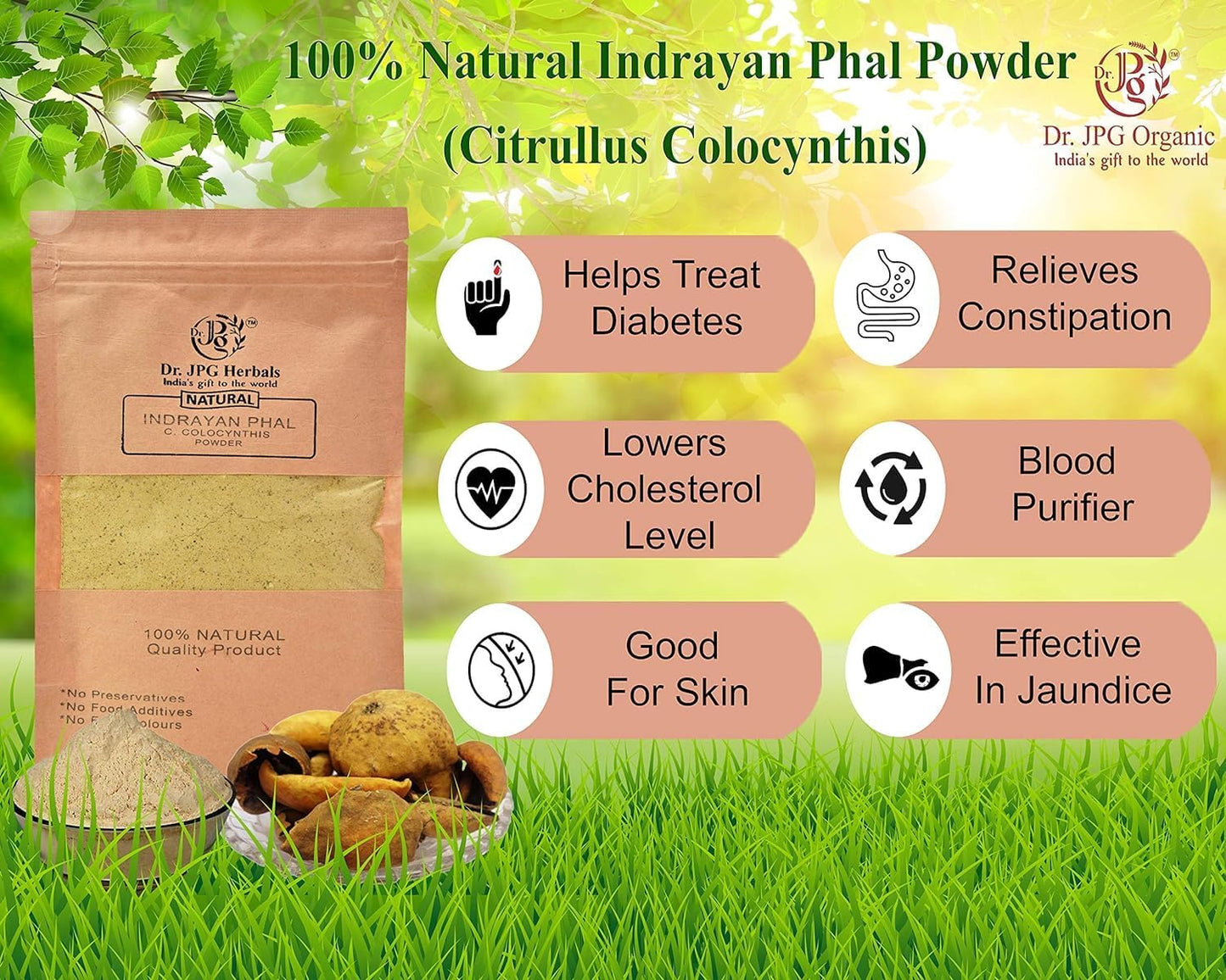 200g Indrayan Phal Powder - Citrullus Colocynthis | Natural & Certified | Nutranix BHM Formula (Pack of 1)