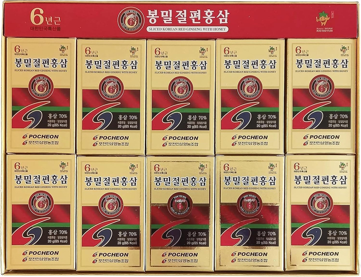 200g Pocheon Korean Red Ginseng Sliced Roots with Honey - 6 Years Grown, High Saponin, Immune Support