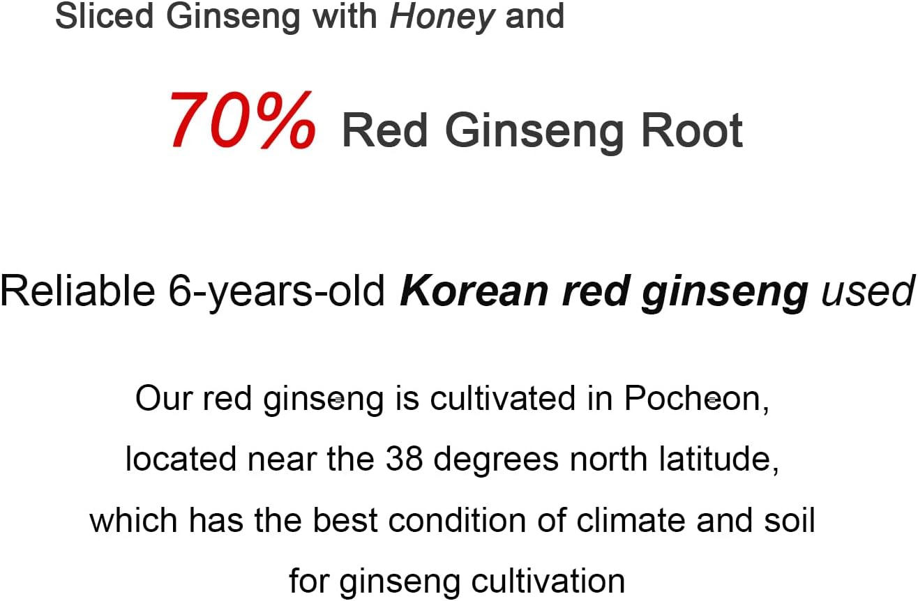 200g Pocheon Korean Red Ginseng Sliced Roots with Honey - 6 Years Grown, High Saponin, Immune Support