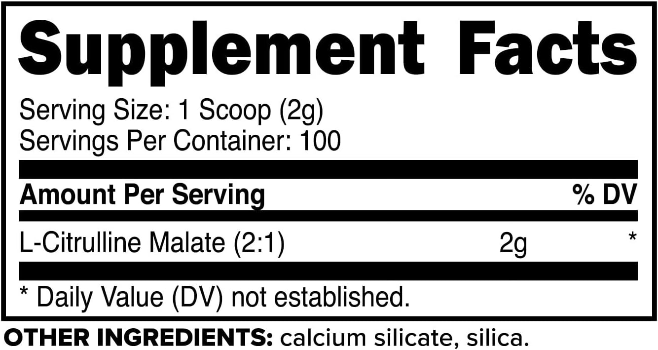 200g PrimaForce L-Citrulline Malate Powder: Unflavored Pre Workout Supplement for Energy, Recovery, Strength – Vegan, Non-GMO