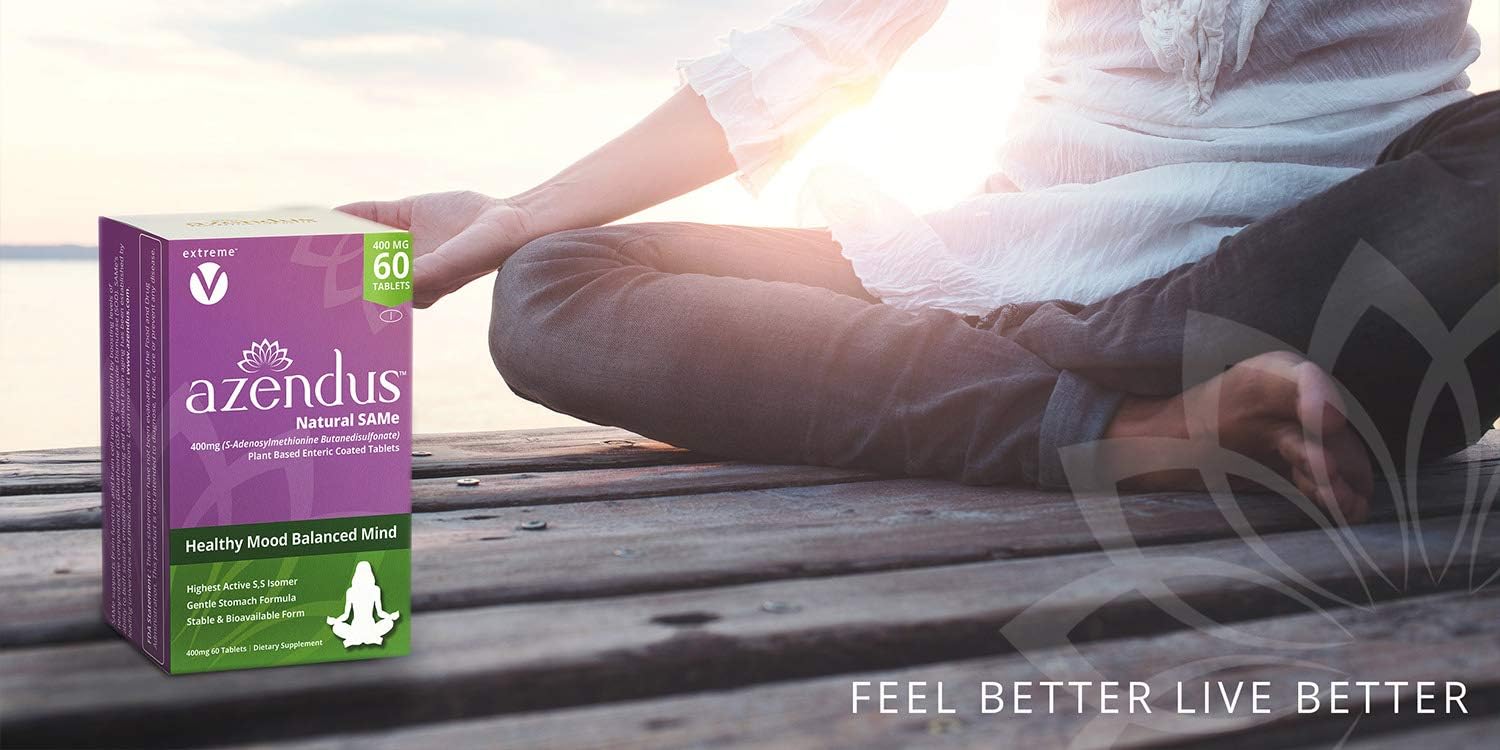 200mg Azendus SAM-e Mood Support Tablets - 30 Count, Enteric Coated for Enhanced Absorption