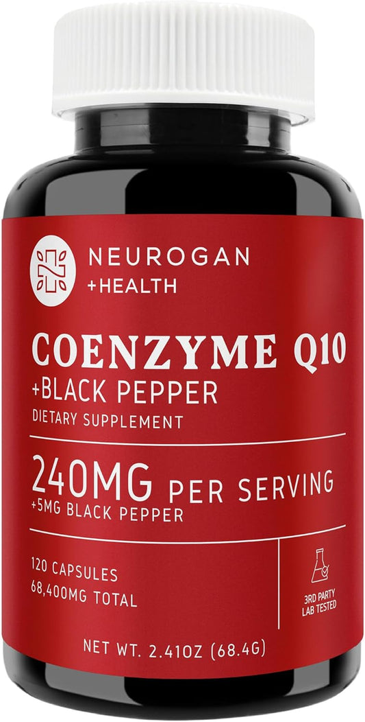 200mg CoQ10 Supplement with Black Pepper for Heart & Cellular Vitality - 120 Capsules - Made in USA - 4 Month Supply