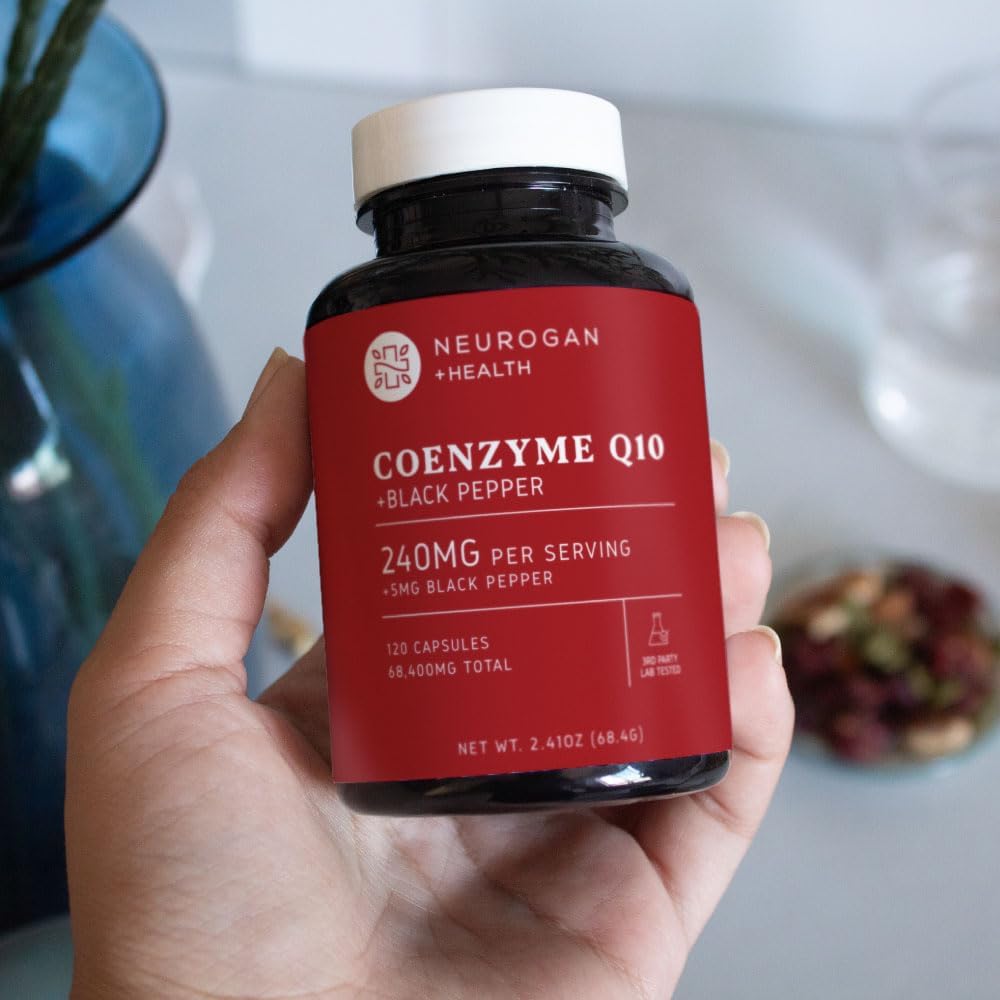 200mg CoQ10 Supplement with Black Pepper for Heart & Cellular Vitality - 120 Capsules - Made in USA - 4 Month Supply