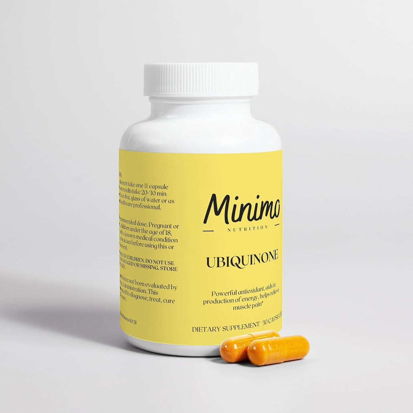 200mg CoQ10 Ubiquinone Capsules for Heart & Brain Health - Vegan & Gluten Free Formula, 30 Count