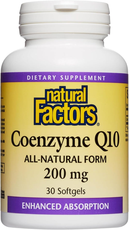 200mg Natural Coenzyme Q10 Supplement for Energy, Heart & Cognitive Support - 30 Softgels by Natural Factors