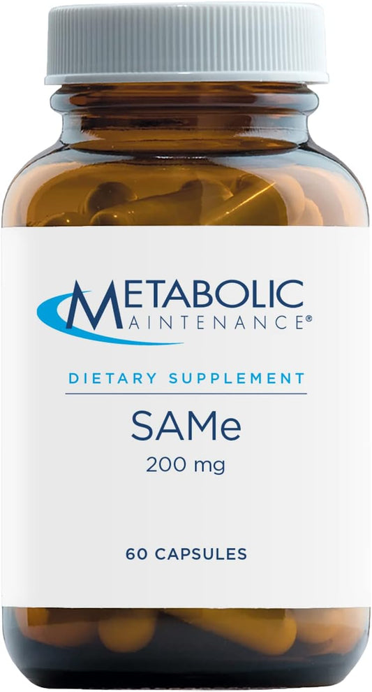 200mg SAM-e Supplement with Magnesium for Mood, Joint, and Brain Support - 60 Acid-Resistant Capsules by Metabolic Maintenance