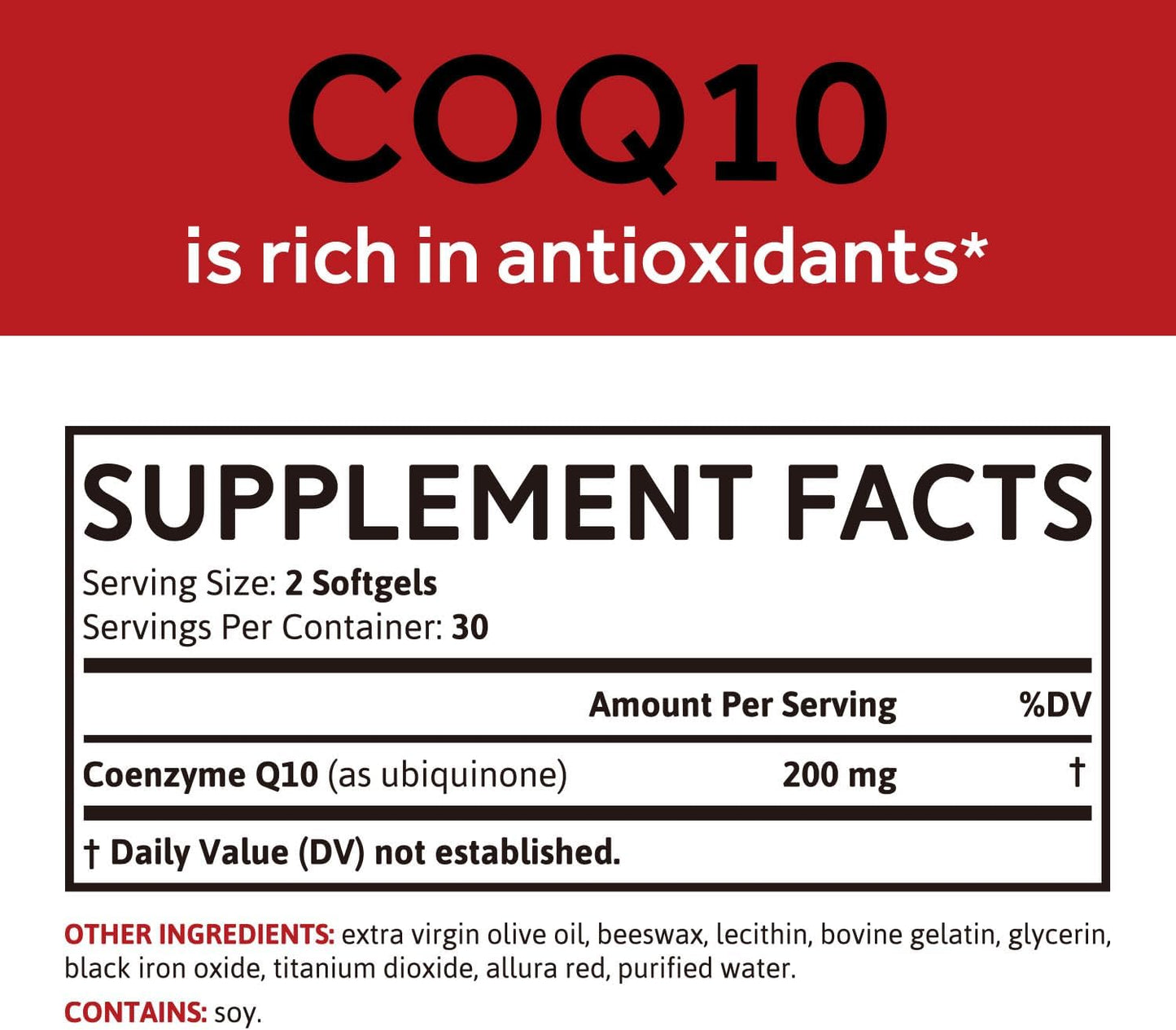 200mg Whollium CoQ10 Softgels with Extra Virgin Olive Oil for Energy & Heart Health