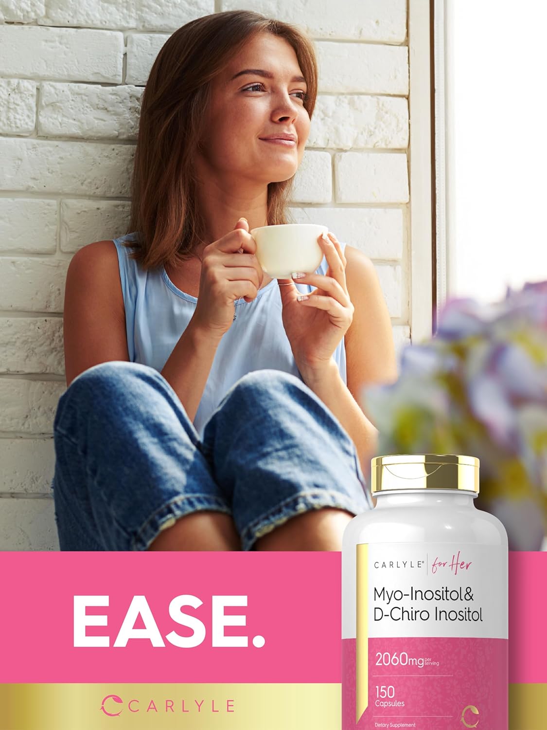 2060mg Myo-Inositol and D-Chiro Inositol Capsules - 150 Count | Non-GMO, Gluten Free Supplement