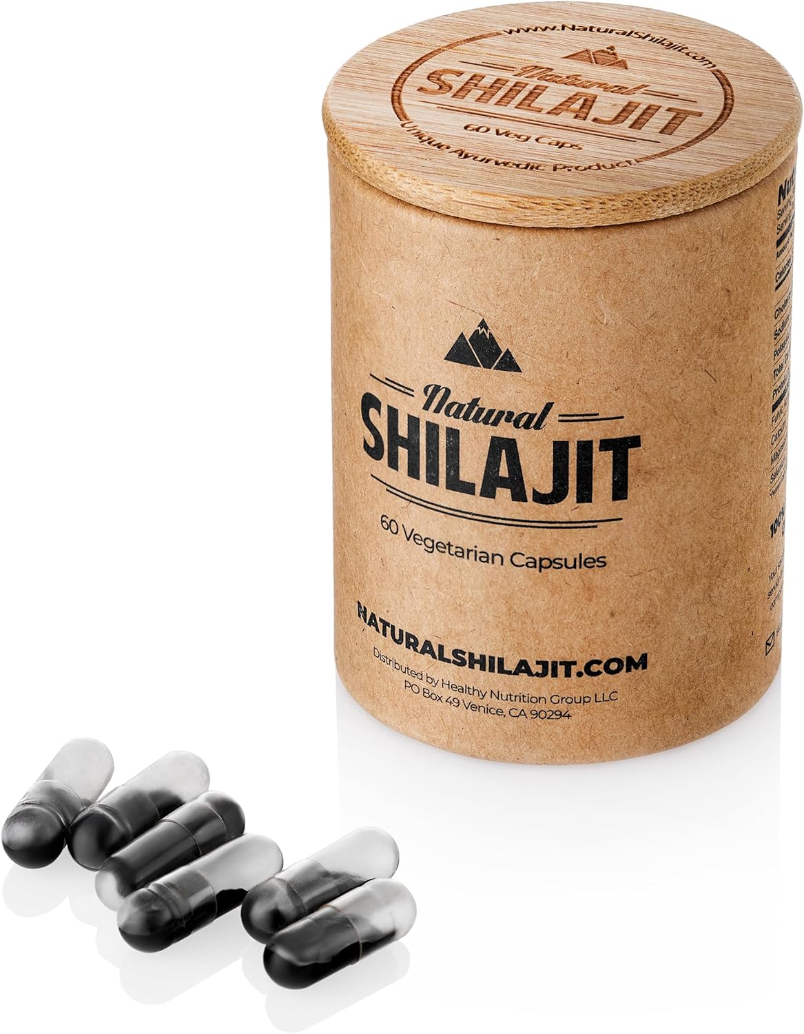20G Natural Shilajit Resin Capsules with Fulvic Acid & Trace Minerals - 60 Count (1-2 Months Supply)
