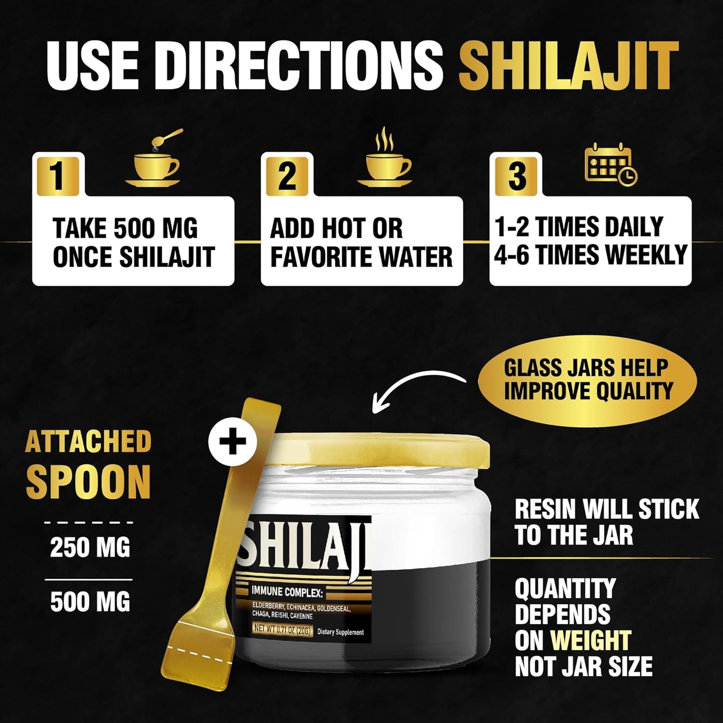 20g NUQIIT Shilajit Resin with Elderberry, Echinacea, Goldenseal, Chaga, Reishi, Cayenne - Immune Support Blend