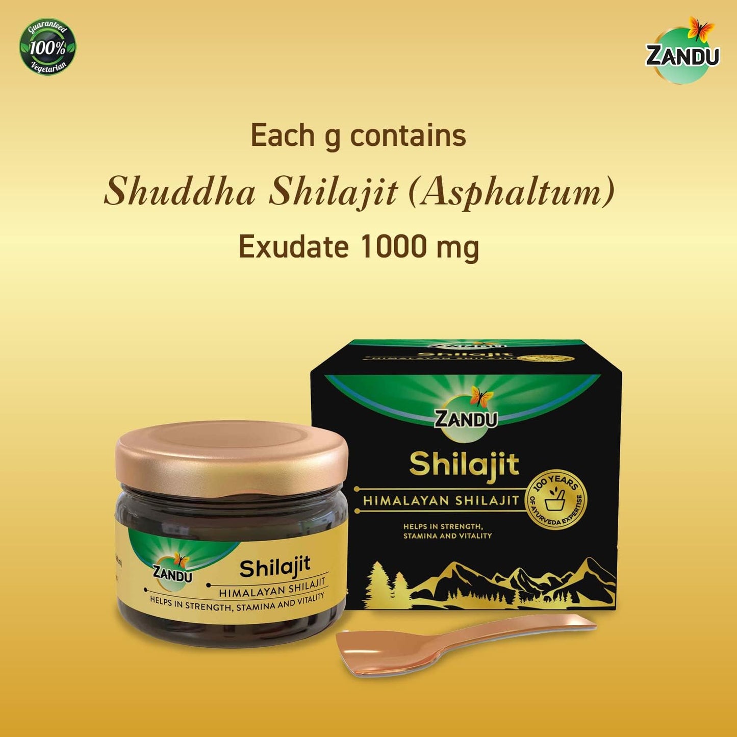 20g Zandu Pure Himalayan Shilajit Resin: Natural Ayurvedic Supplement for Strength, Stamina, and Holistic Wellness