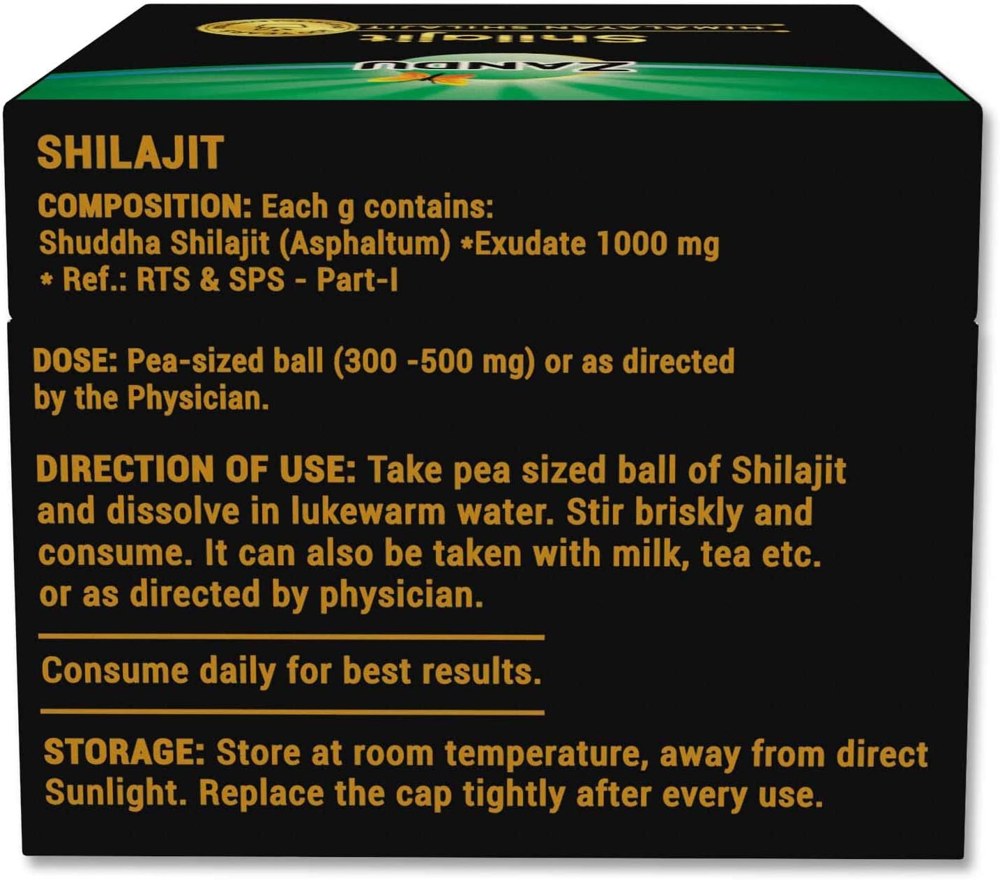 20g Zandu Pure Himalayan Shilajit Resin: Natural Ayurvedic Supplement for Strength, Stamina, and Holistic Wellness