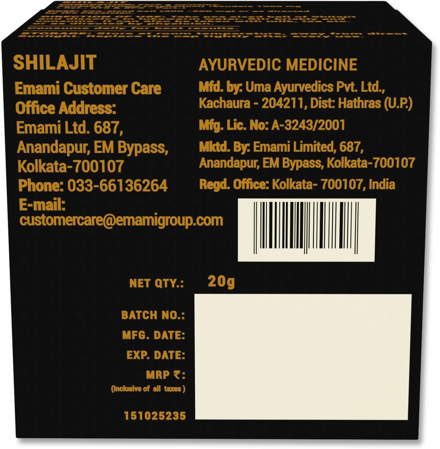 20g Zandu Pure Himalayan Shilajit Resin: Natural Ayurvedic Supplement for Strength, Stamina, and Holistic Wellness
