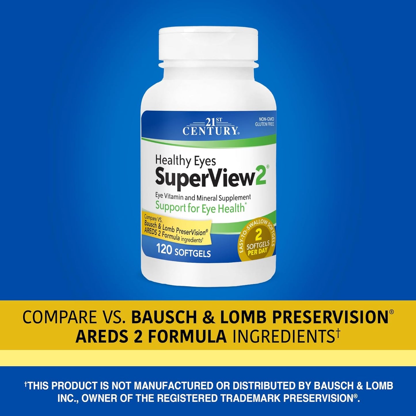 21st Century SuperView 2 Softgels for Healthy Eyes, 120 Count