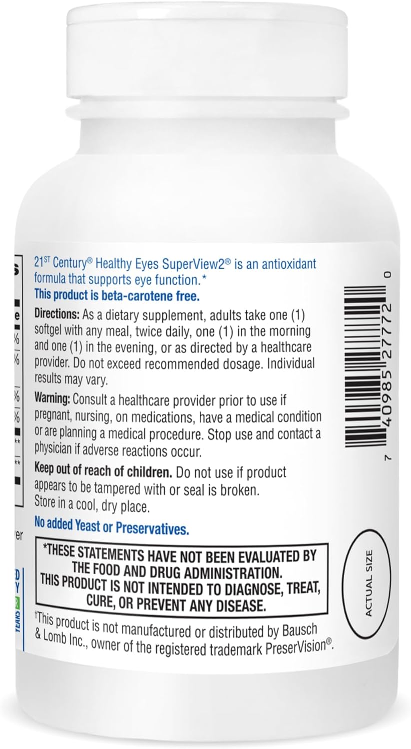 21st Century SuperView 2 Softgels for Healthy Eyes, 120 Count