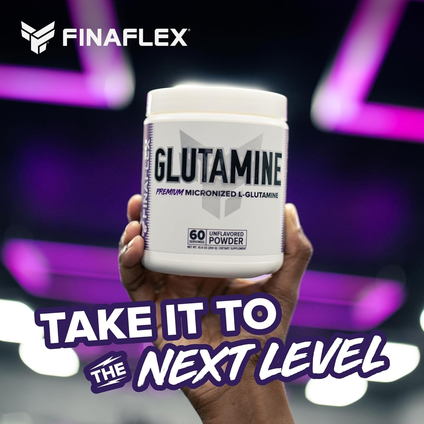 2.2 lbs FINAFLEX Pure Glutamine Powder for Muscle Recovery - Unflavored L-Glutamine Supplement - Supports Nitrogen Levels - 200 Servings