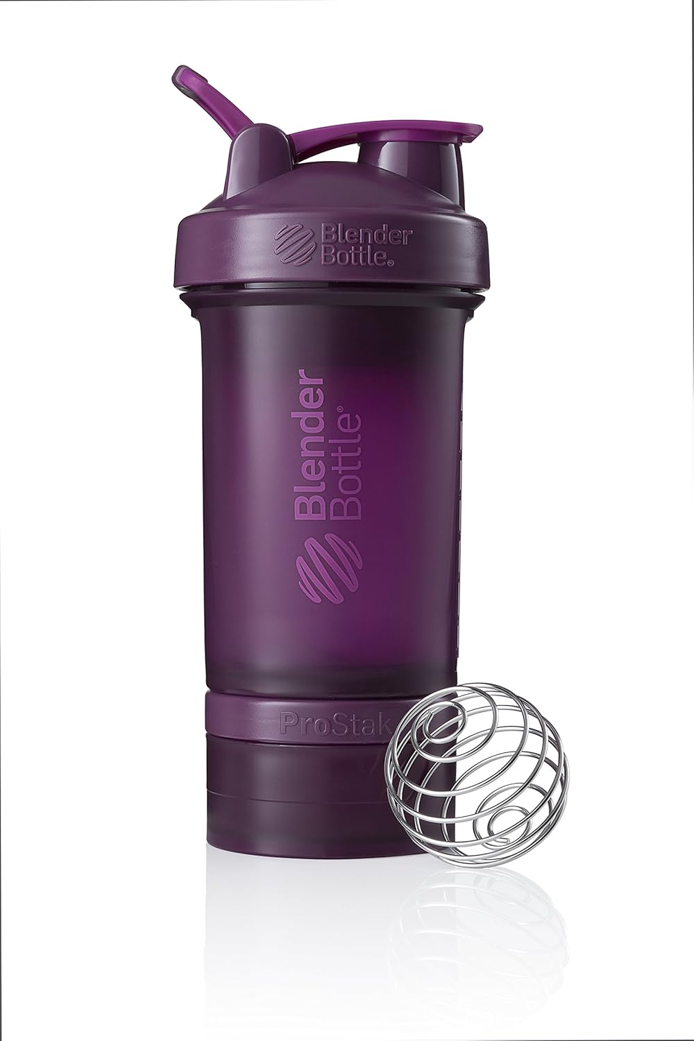 22-Ounce Plum BlenderBottle Shaker Bottle with Pill Organizer and Protein Powder Storage