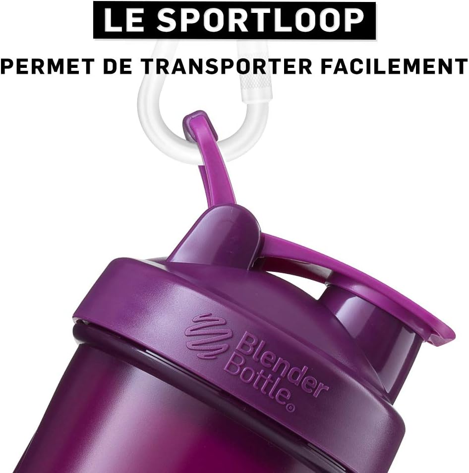 22-Ounce Plum BlenderBottle Shaker Bottle with Pill Organizer and Protein Powder Storage