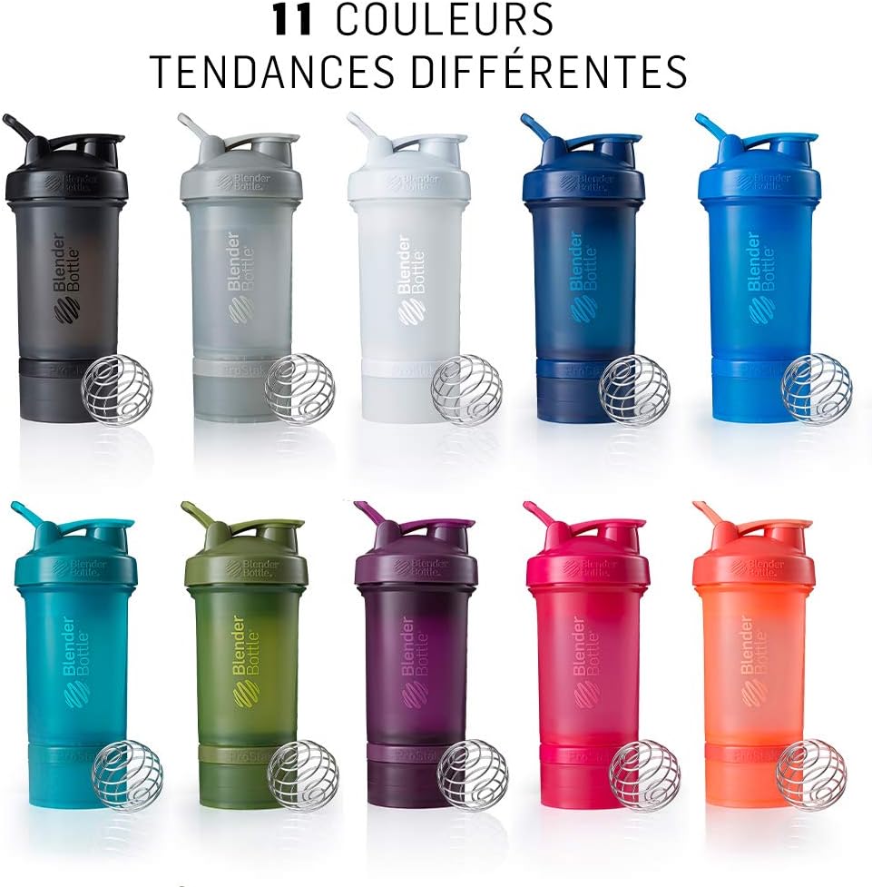 22-Ounce Plum BlenderBottle Shaker Bottle with Pill Organizer and Protein Powder Storage