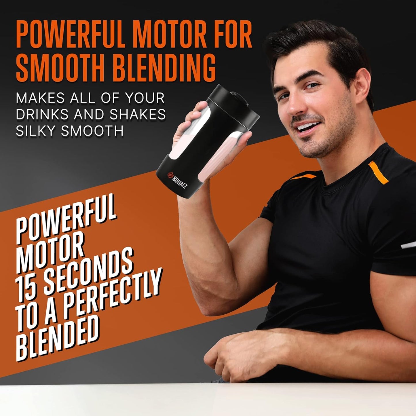22 Oz Rechargeable Electric Shaker Bottle - Leak-proof Protein Shake Blender - Quick Smooth Drink in 15 Seconds - Ideal for Gym, Coffee, Milkshakes - Black