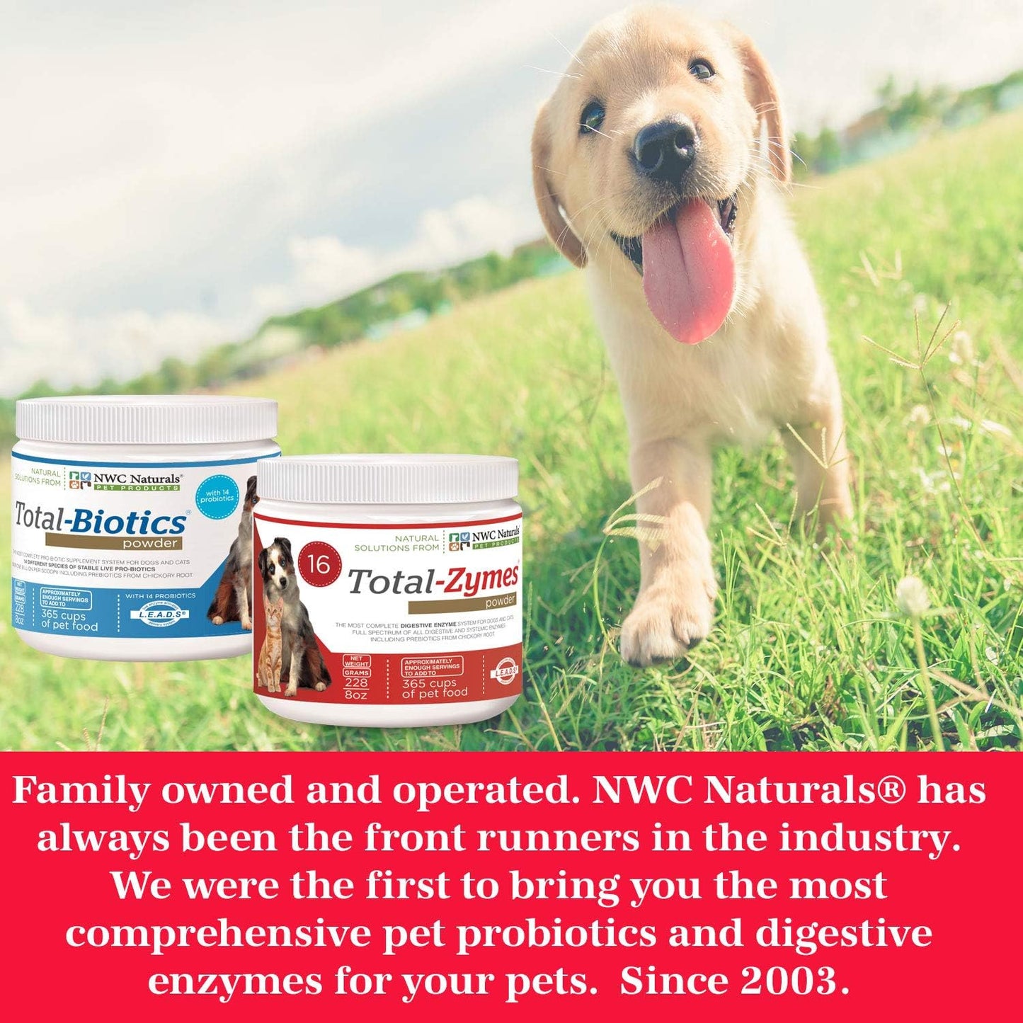 2.22oz NWC Naturals Mini Twin Pack Probiotics & Digestive Enzymes for Cats & Dogs