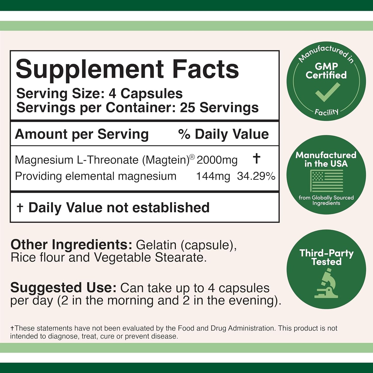 225 Capsules of Double Wood Supplements Essential Amino Acids and 100 Capsules of Magnesium L Threonate, High-Dose Serving Sizes