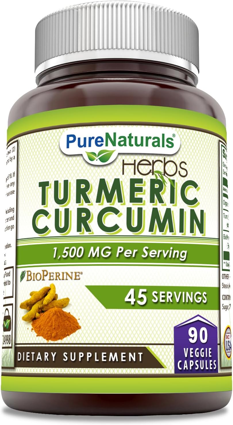 2250 mg Turmeric Curcumin Supplement with Bioperine | Non-GMO Veggie Capsules | Gluten Free | Made in USA | 90 Count