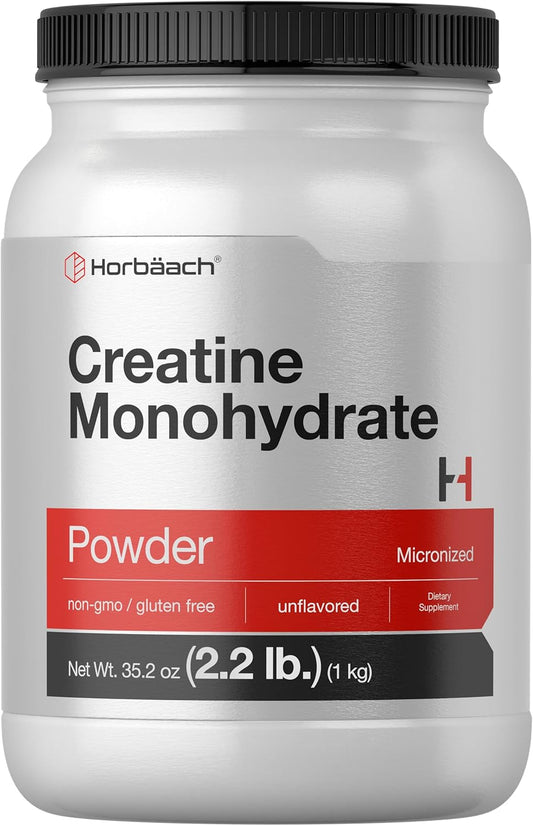2.2lbs Horbäach Creatine Monohydrate Powder - Micronized, Unflavored, Vegetarian, Non-GMO, Gluten Free