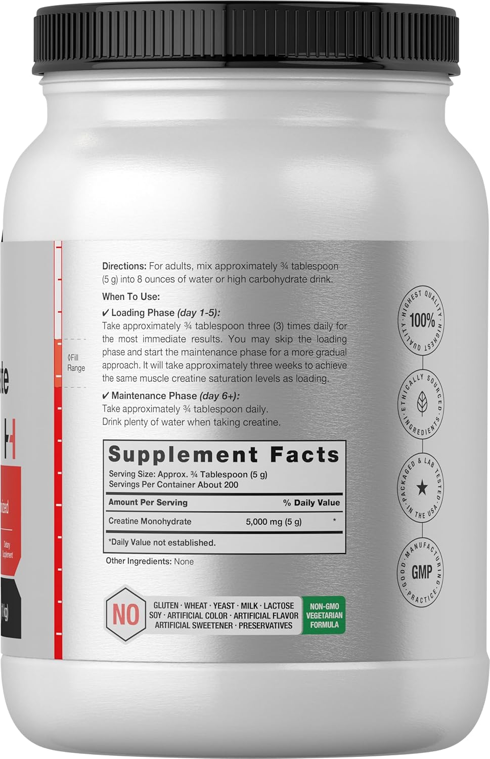 2.2lbs Horbäach Creatine Monohydrate Powder - Micronized, Unflavored, Vegetarian, Non-GMO, Gluten Free