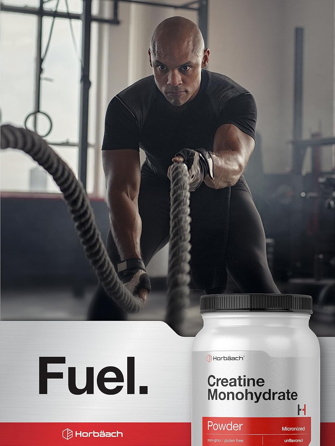 2.2lbs Horbäach Creatine Monohydrate Powder - Micronized, Unflavored, Vegetarian, Non-GMO, Gluten Free