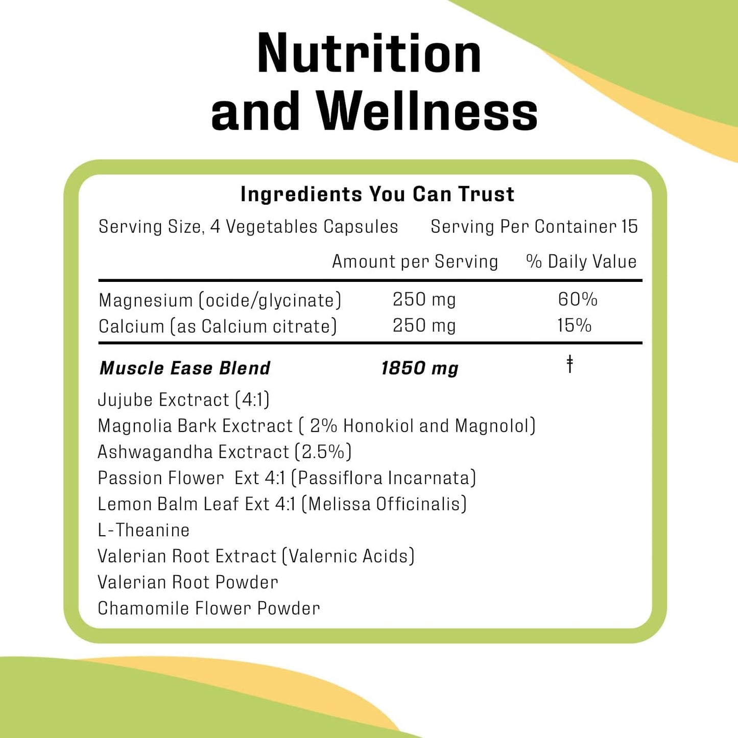 2300mg Maximum Strength Magnesium Glycinate Day/Night Relaxant - 60 Capsules by Catalina Naturals