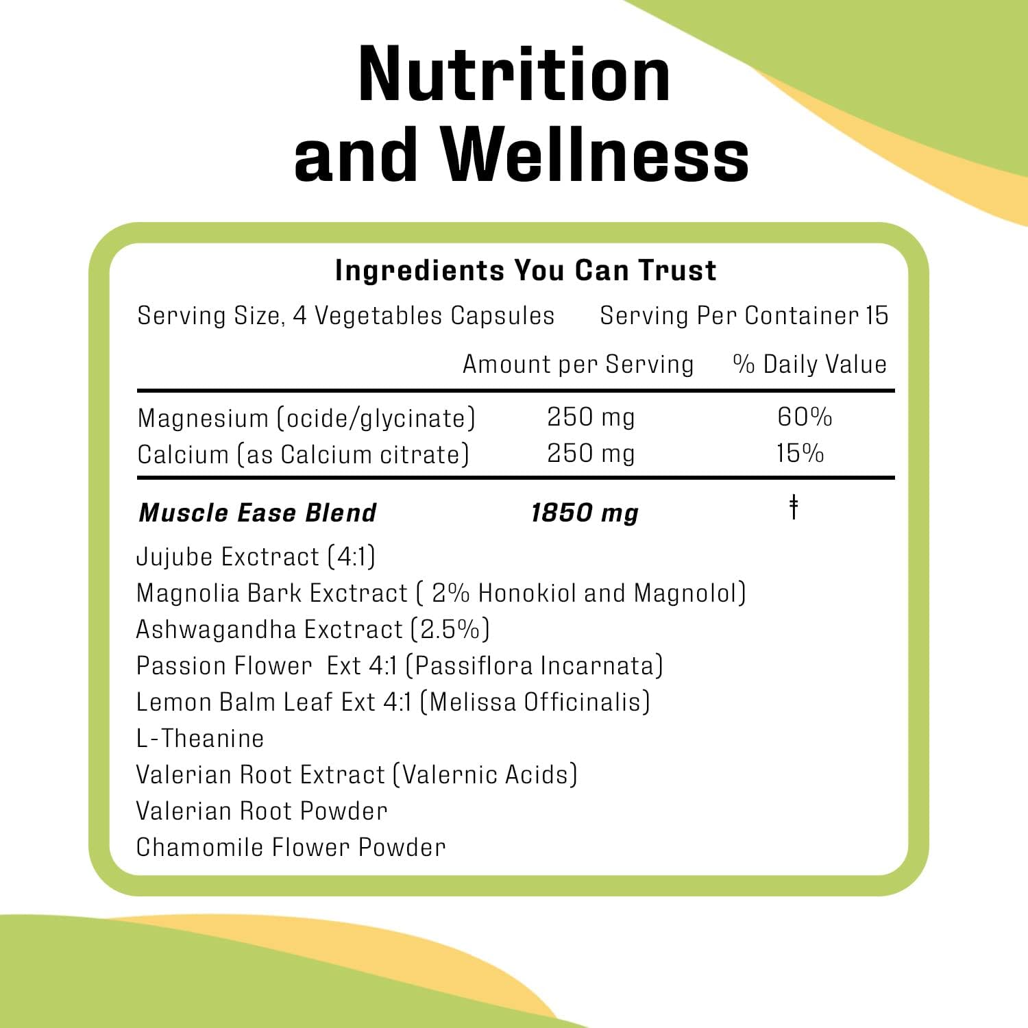 2300mg Maximum Strength Magnesium Glycinate Day/Night Relaxant - 60 Capsules by Catalina Naturals