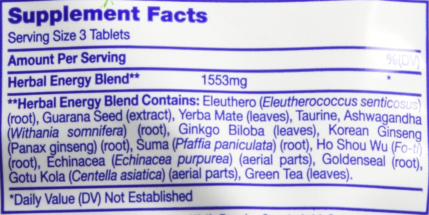 24 Ct Panax Ginseng Energy Supplement Tablets