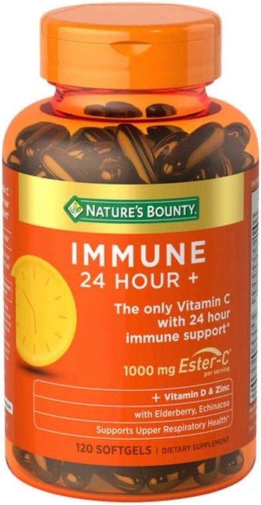 24 Hour Immune Support: Vitamin C, Zinc, and Vitamin D Softgels by LONG GLACIER Nature's Bounty