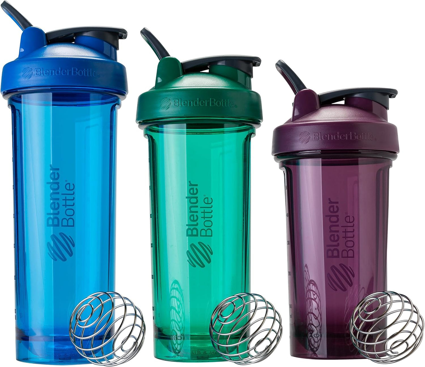 24-Ounce BlenderBottle Shaker Bottle Pro Series for Protein Shakes and Pre Workout - Black/Clear