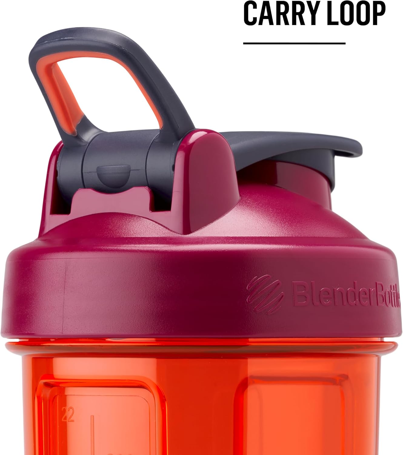 24-Ounce BlenderBottle Shaker Bottle Pro Series in Full-Color Grey for Protein Shakes and Pre Workout