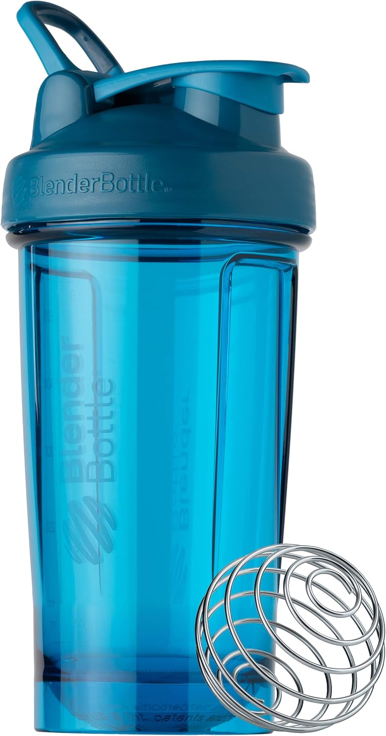 24-Ounce Ocean Blue BlenderBottle Shaker Bottle Pro Series for Protein Shakes and Pre Workout