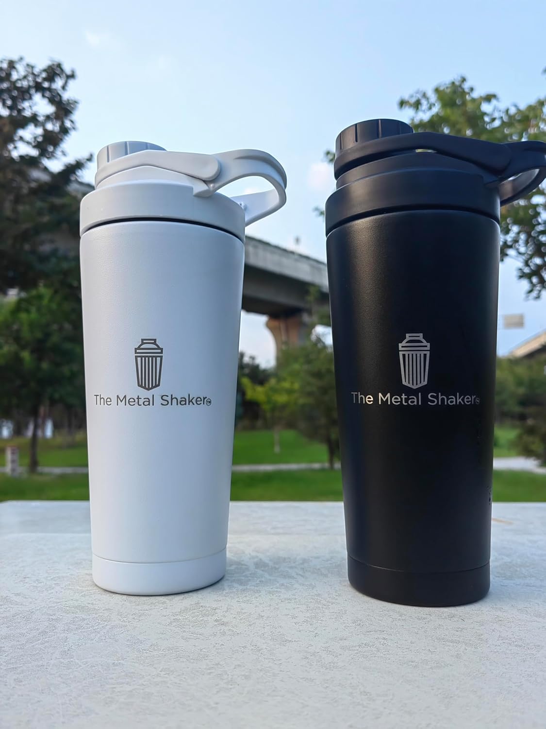 24 oz Stainless Steel Metal Shaker Bottle for Protein Shakes